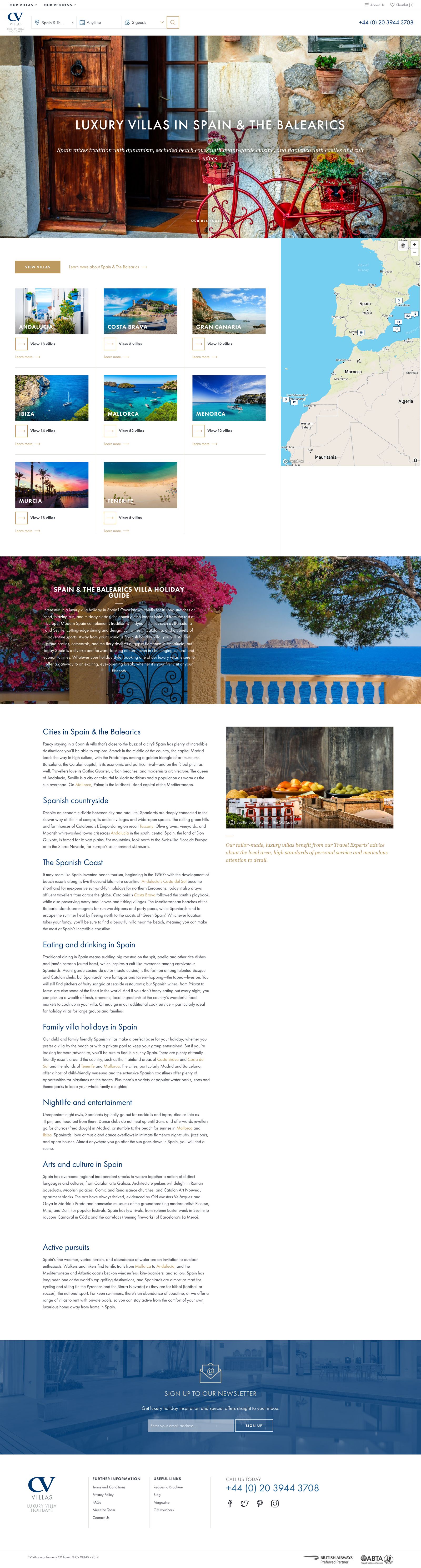 Digital design and front-end development of the destination template